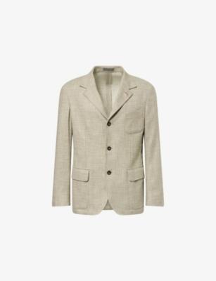 Long-Sleeve Wool And Silk Blend Blazer by CORNELIANI