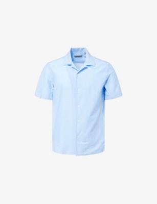 Seersuk Camp Short Sleeve Cotton Shirt by CORNELIANI