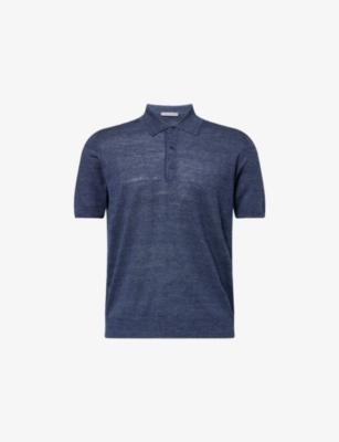 Short-Sleeve Linen And Silk-Blend Polo Shirt by CORNELIANI