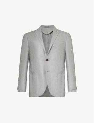 Single-breasted notched-lapel regular-fit silk and wool-blend blazer by CORNELIANI