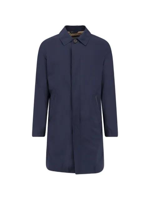 button leather trim coat by CORNELIANI