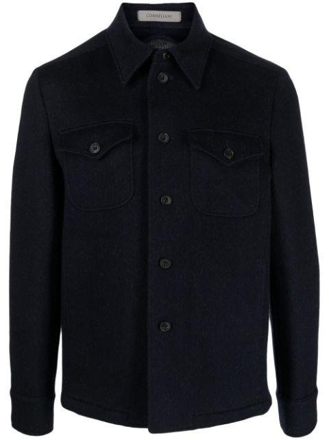 button-up wool-cashmere jacket by CORNELIANI