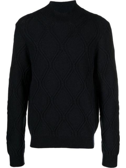 cable-knit turtleneck jumper by CORNELIANI