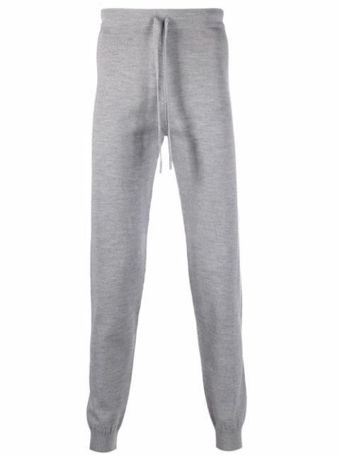 drawstring virgin wool-blend track pants by CORNELIANI