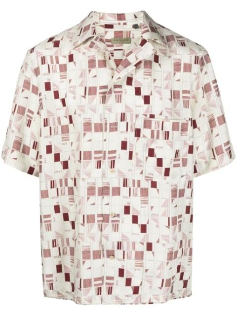 geometric-pattern silk shirt by CORNELIANI