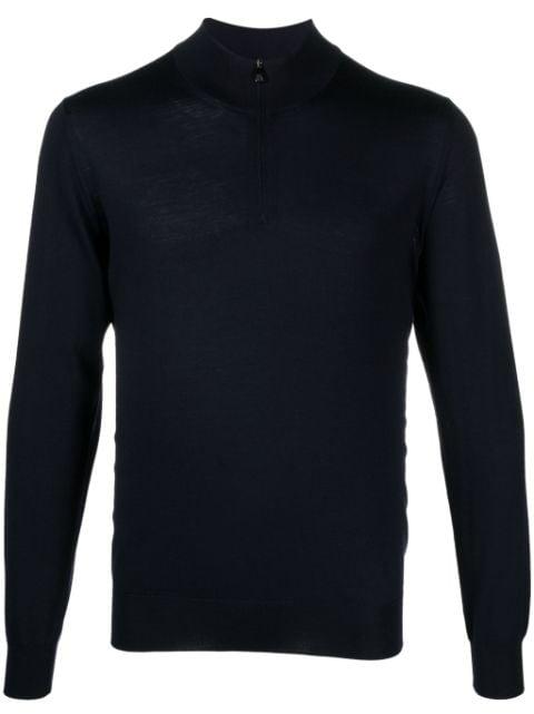 half-zip fine-knit jumper by CORNELIANI