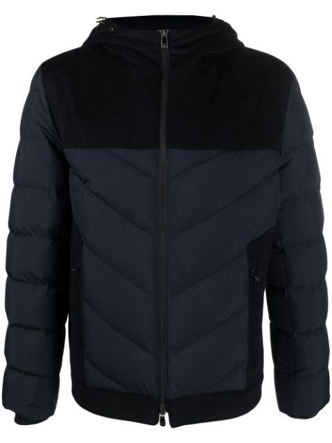 hoodied padded-design jacket by CORNELIANI