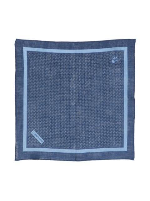 logo-print linen handkerchief by CORNELIANI