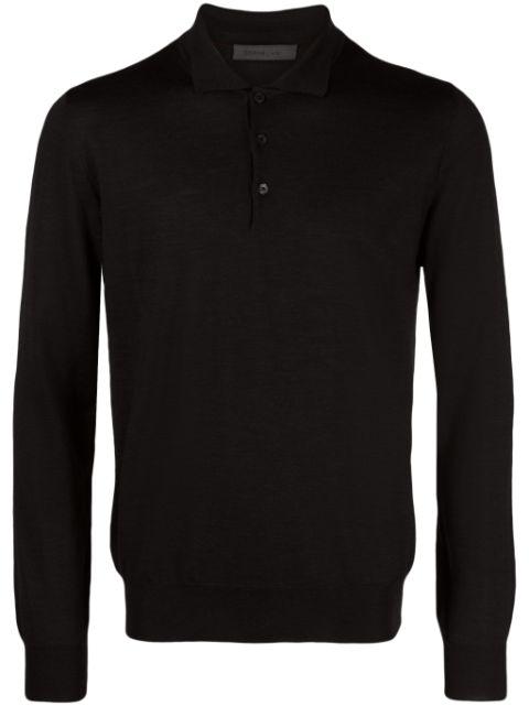 mélange-effect wool polo shirt by CORNELIANI
