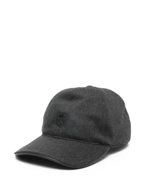 melange dark grey emblem cap by CORNELIANI