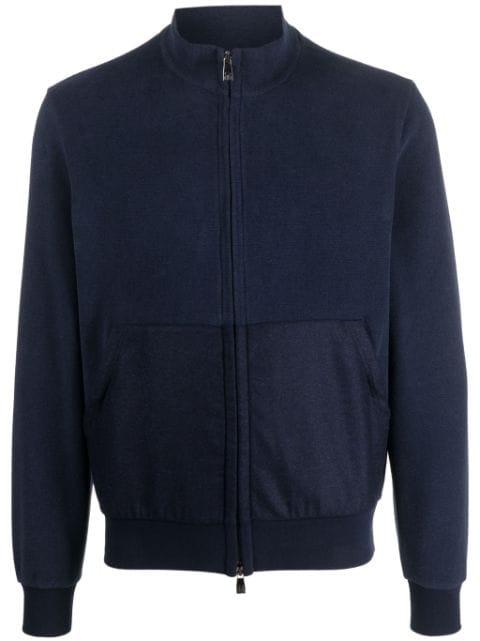 mock-neck zip-up sweatshirt by CORNELIANI