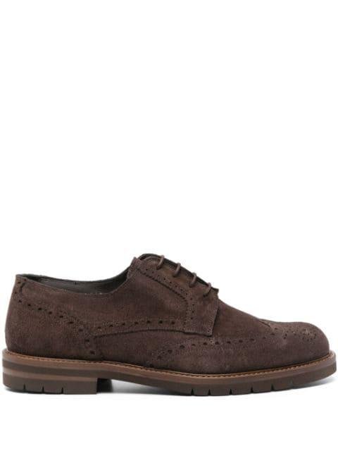 perforated-design suede brogues by CORNELIANI