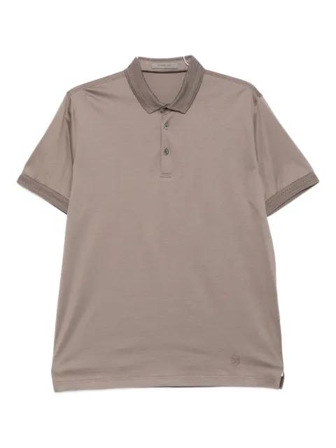 ribbed-collar polo shirt by CORNELIANI