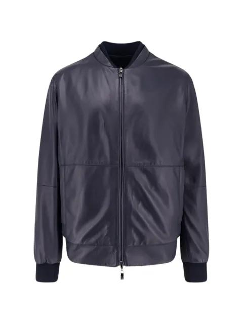 ribbed leather jacket by CORNELIANI