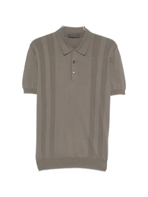 striped knit polo shirt by CORNELIANI