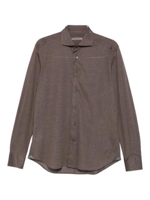 textured long-sleeved shirt by CORNELIANI
