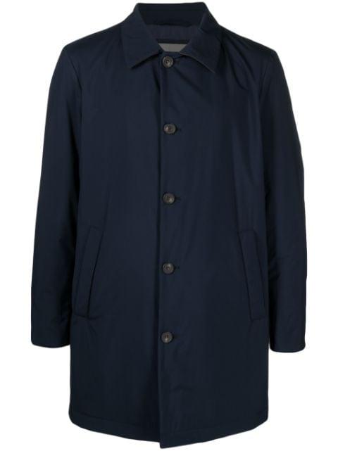 water-resistant padded midi coat by CORNELIANI