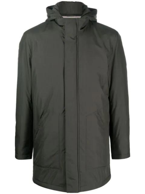 zip-fasten hoodied coat by CORNELIANI