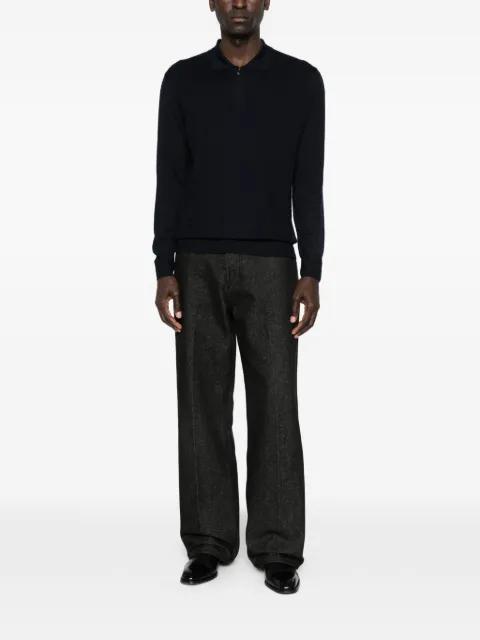zip knitted polo shirt by CORNELIANI