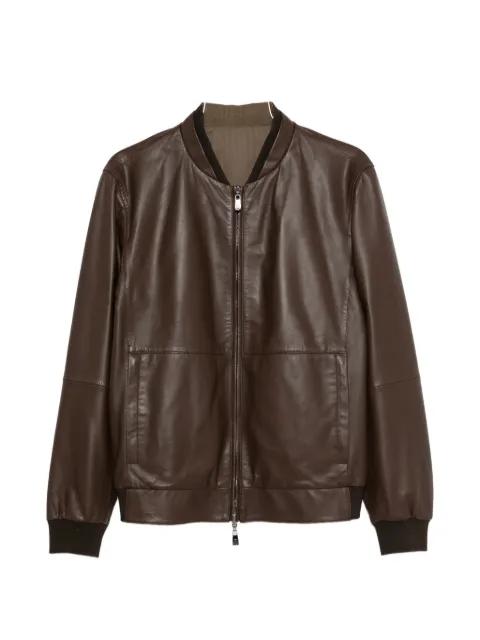 zip-up leather jacket by CORNELIANI