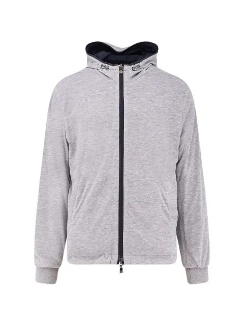 zip-up reversible cotton jacket by CORNELIANI