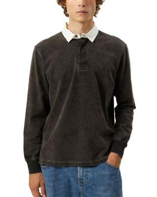 Contrast Collar Long Sleeve Polo by CORRIDOR