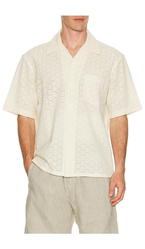 Corridor Floral Eyelet Short Sleeve Shirt in Nude by CORRIDOR