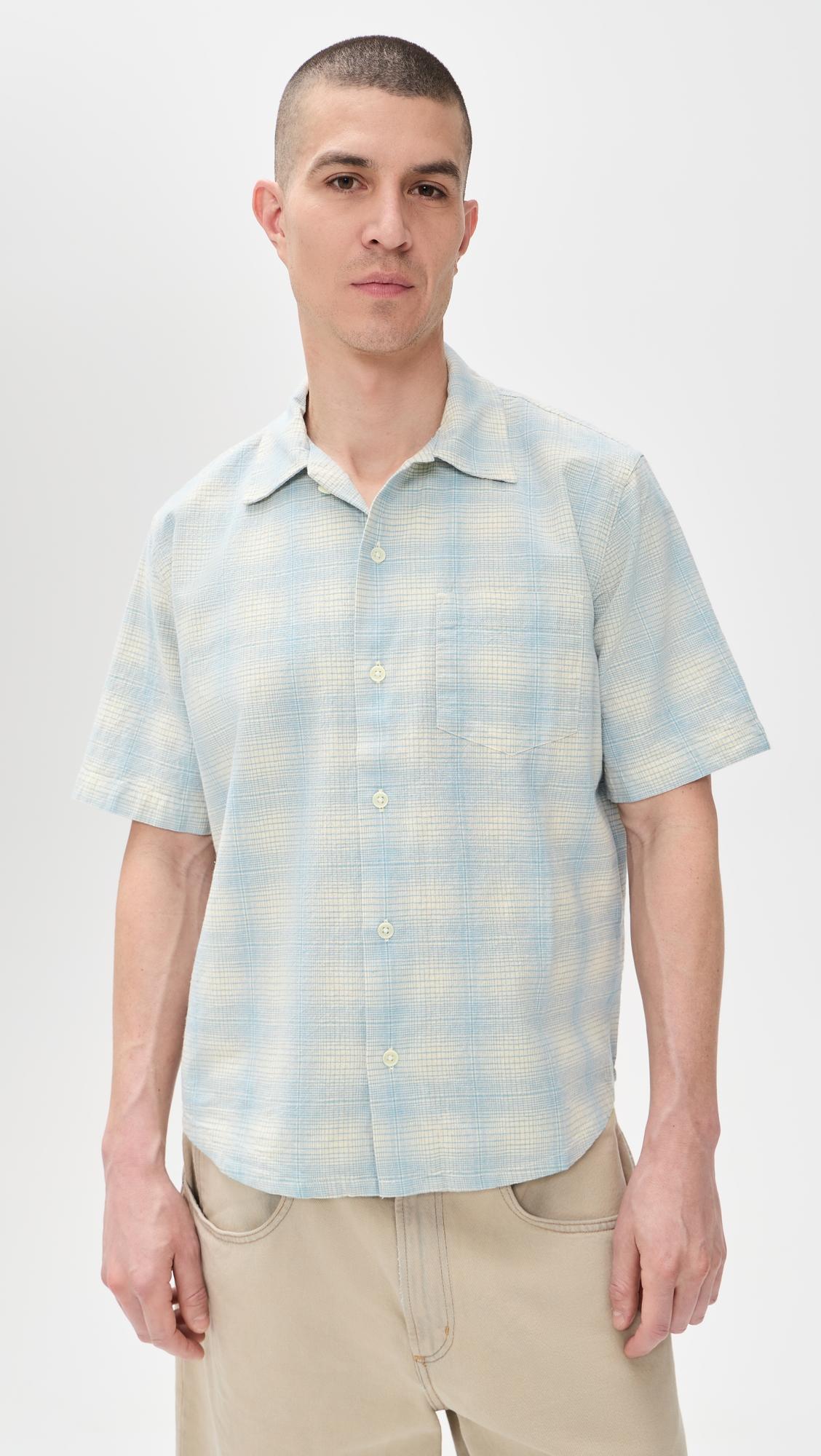 Linen Plaid Short Sleeve Shirt by CORRIDOR