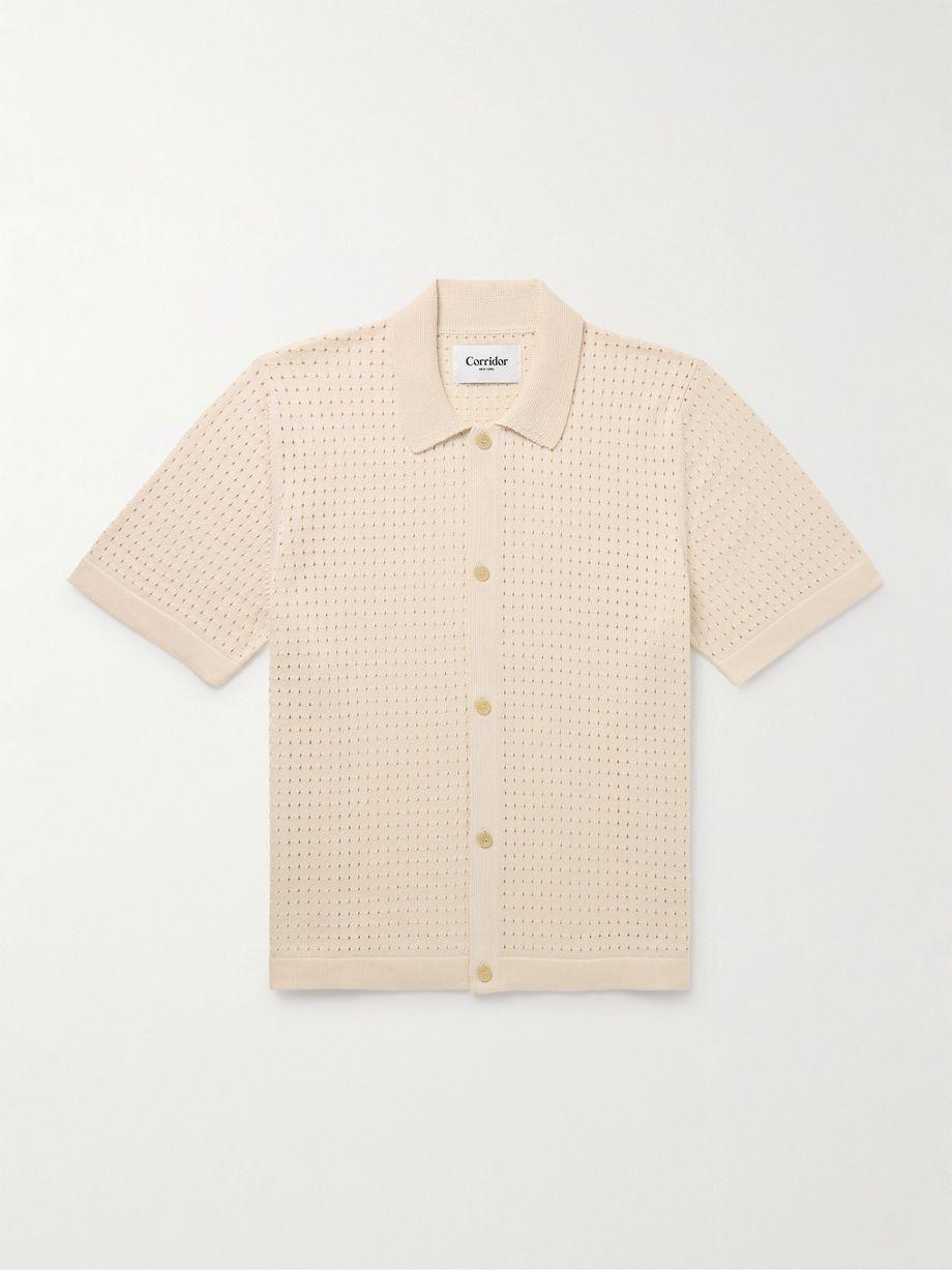 Pointelle-Knit Mercerized Pima Cotton Shirt by CORRIDOR Pointelle-Knit Mercerized Pima Cotton Shirt by CORRIDOR
