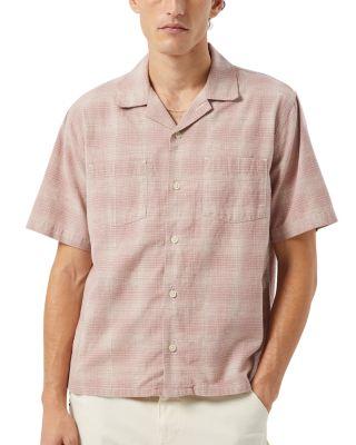Relaxed Fit Linen Plaid Short Sleeve Shirt by CORRIDOR