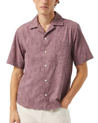 Relaxed Fit Paisley Embroidery Short Sleeve Shirt by CORRIDOR