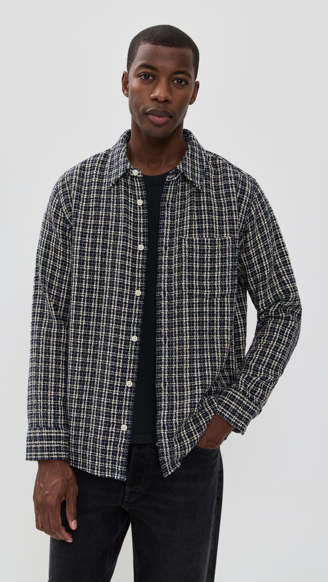 Reverse Tweed Snow Check Shirt by CORRIDOR