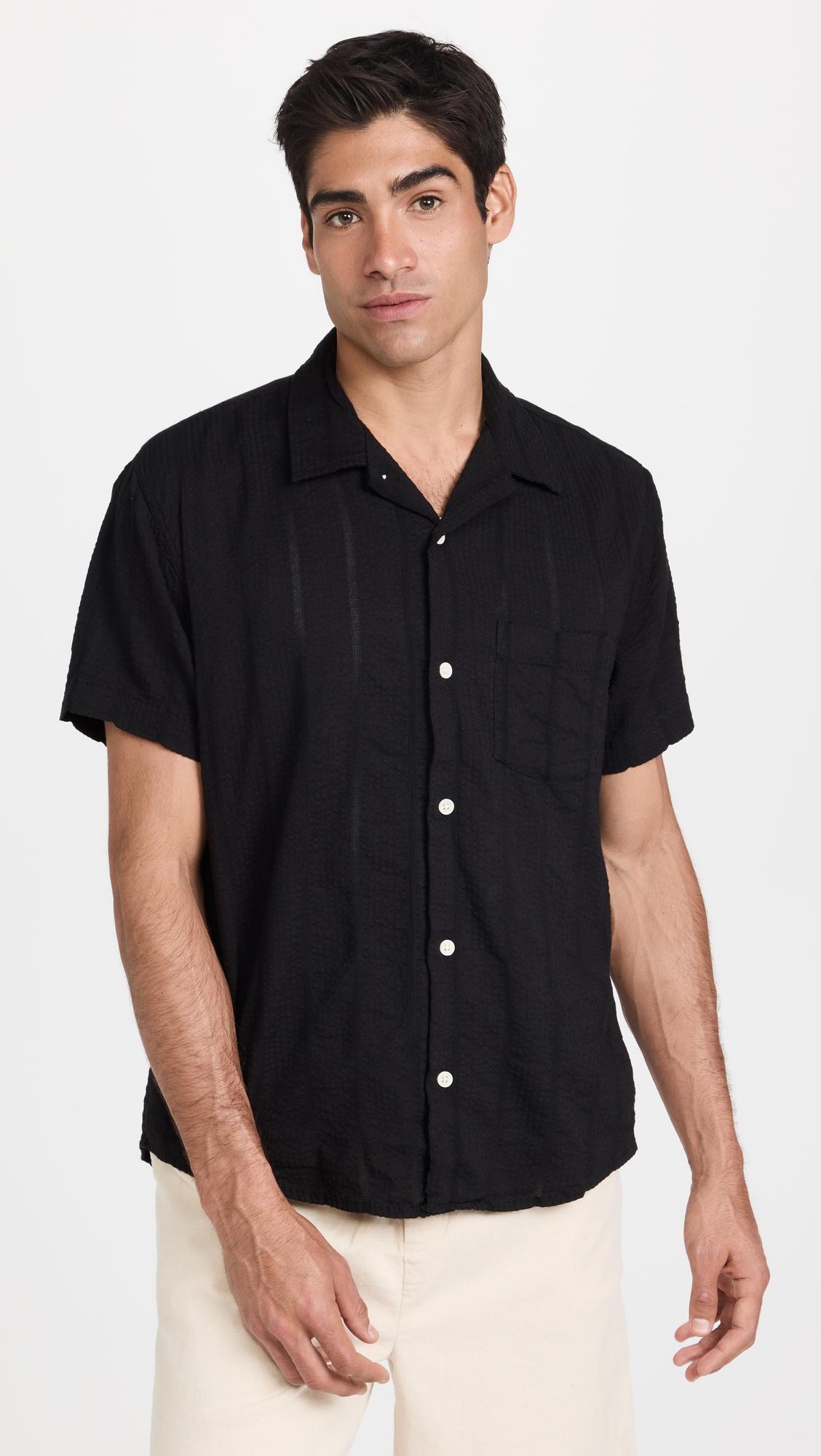 Striped Seersucker Shirt by CORRIDOR