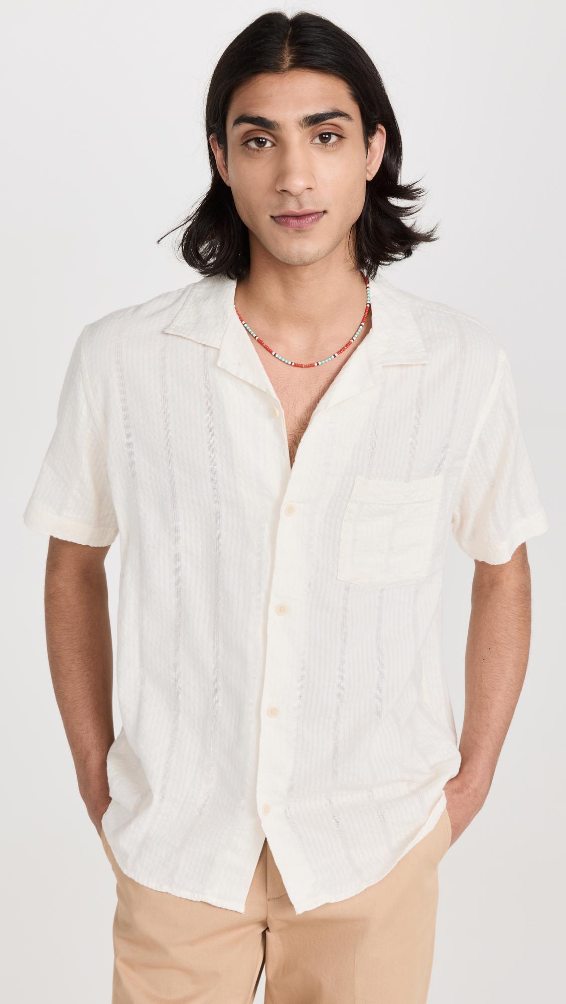 Striped Seersucker Shirt by CORRIDOR