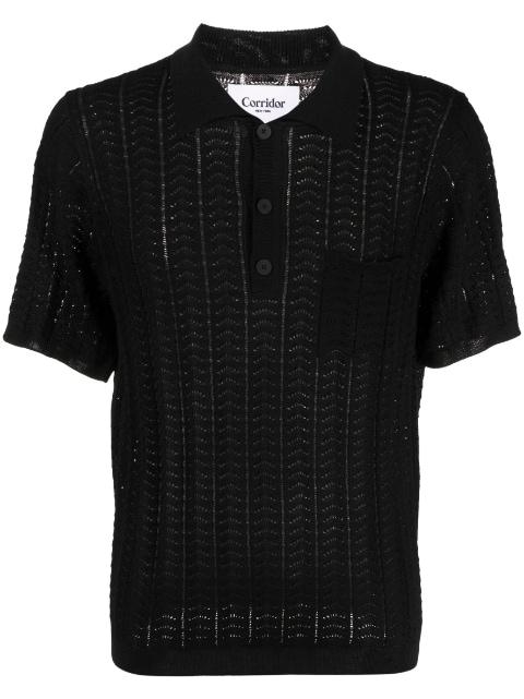 openwork-knit polo shirt by CORRIDOR