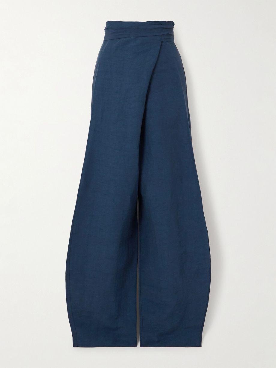 Arce linen-blend straight-leg pants by CORTANA