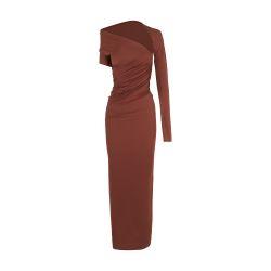 Babar, asymmetrical dress in cupro by CORTANA