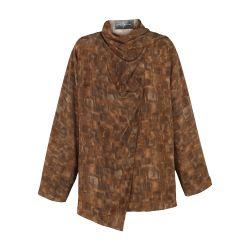 Braque print silk blouse by CORTANA