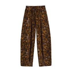 Braque print silk pants by CORTANA
