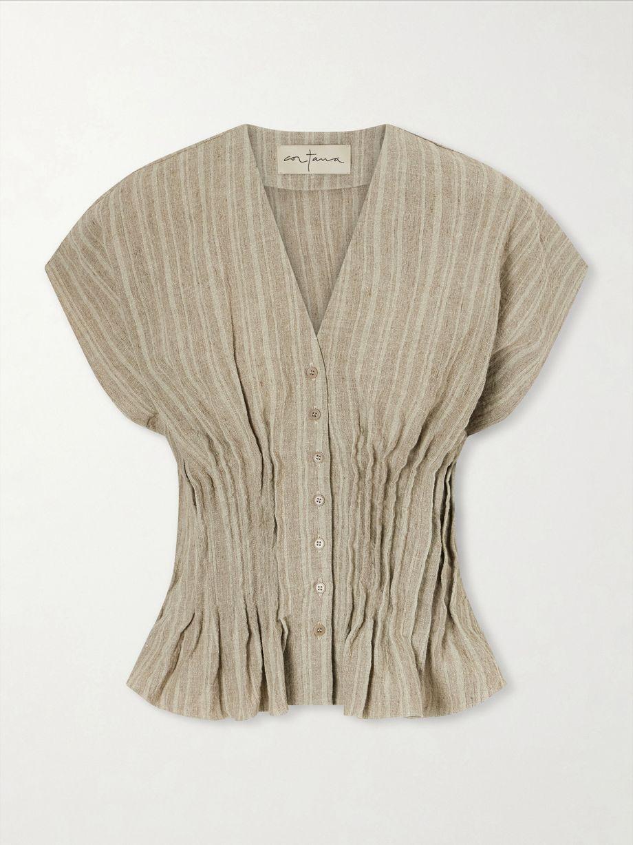 Camila gathered linen top by CORTANA