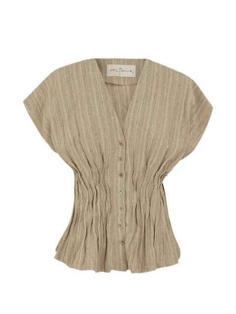 Camila striped ruched shirt by CORTANA