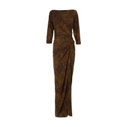Carey animal print silk long dress by CORTANA