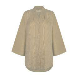 Cleo striped linen and silk shirt by CORTANA