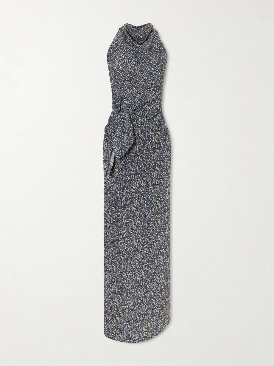 Corallo printed silk-satin midi dress by CORTANA