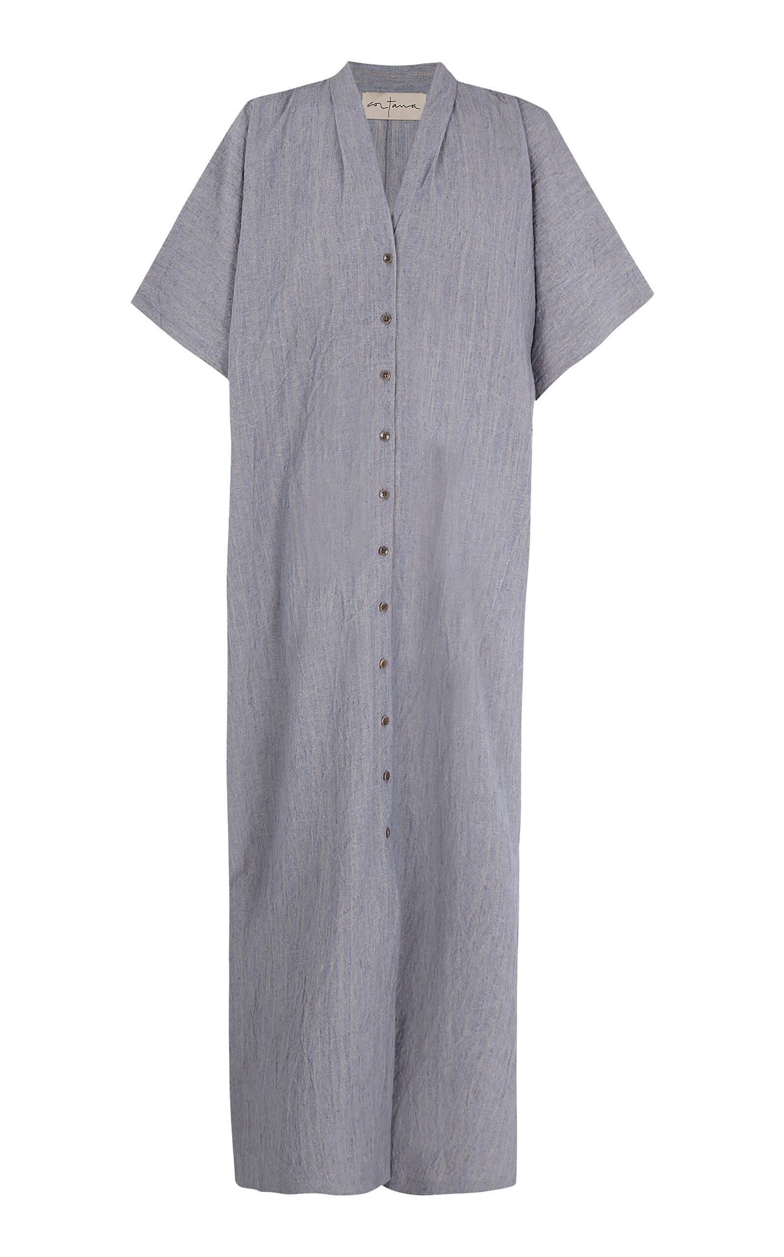 Cortana Camila Linen Button-Front Maxi Dress - Moda Operandi by CORTANA