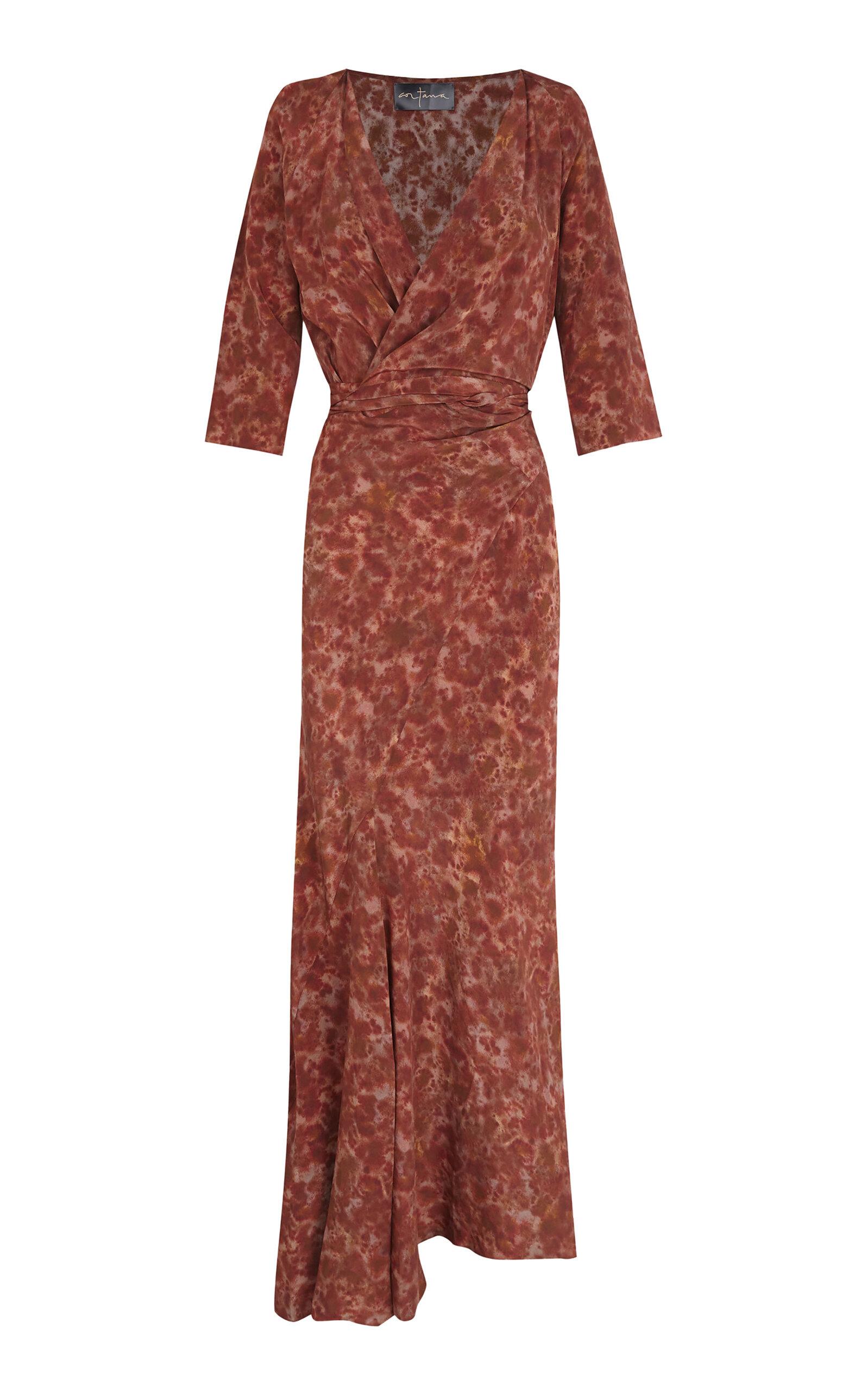 Cortana Carla Wrap Top Silk Maxi Dress - Moda Operandi by CORTANA