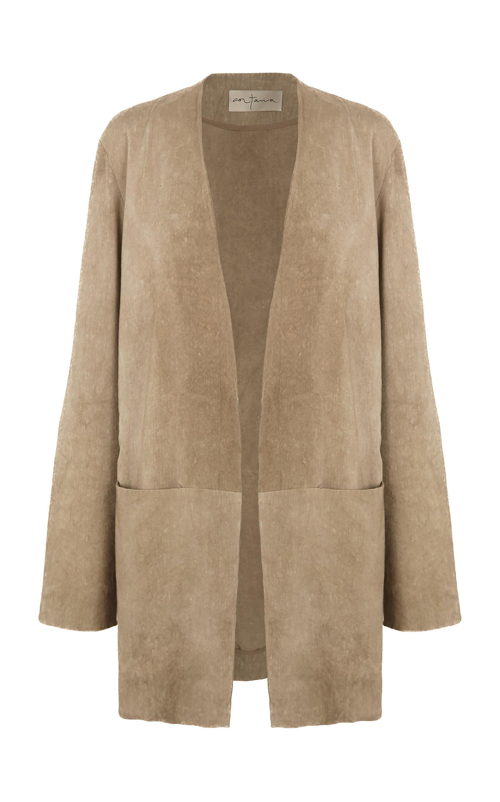 Cortana Cassian Collarless Linen-Blend Jacket - Moda Operandi by CORTANA