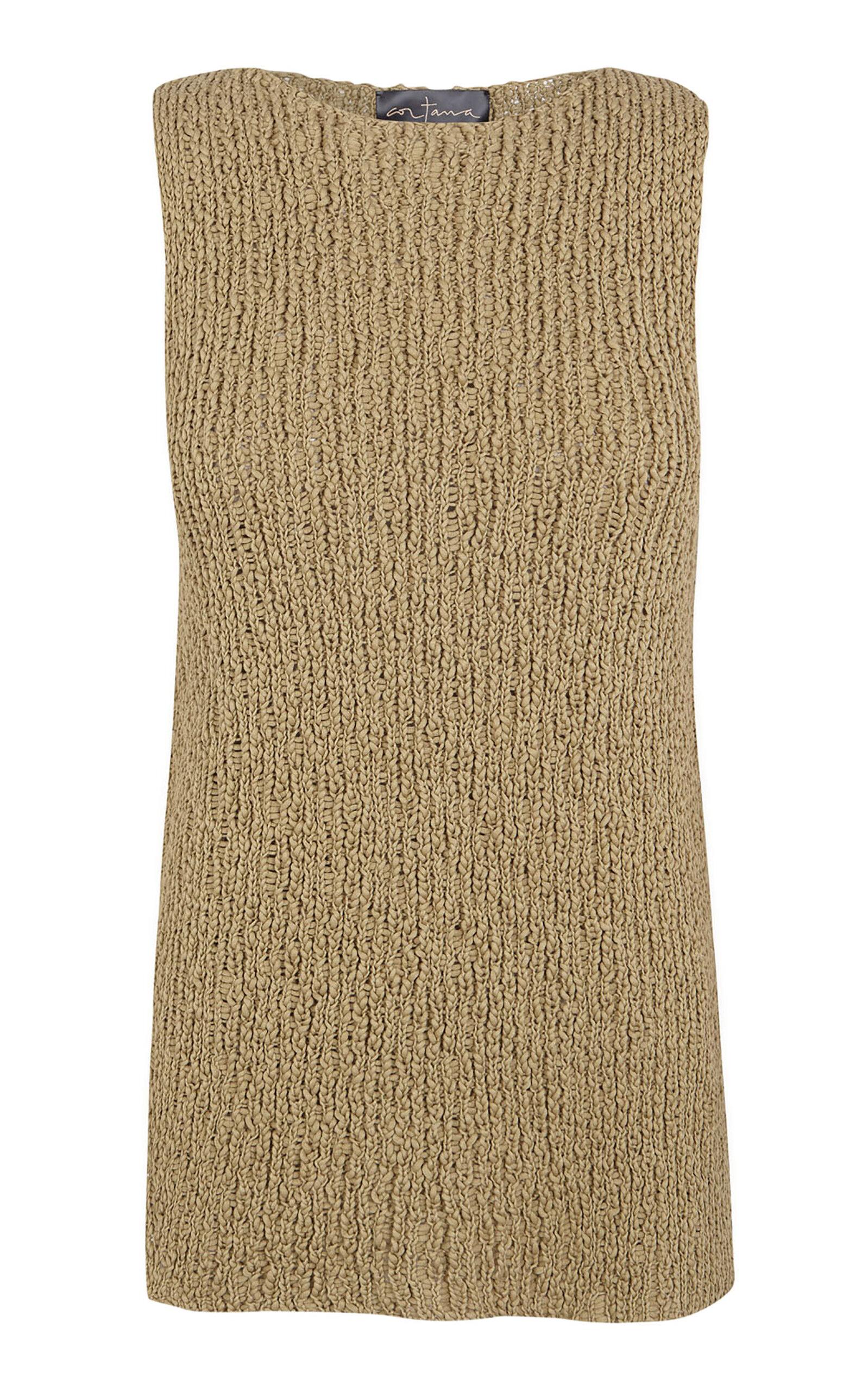 Cortana Gina Crinkle-Knit Cotton Top - Moda Operandi by CORTANA