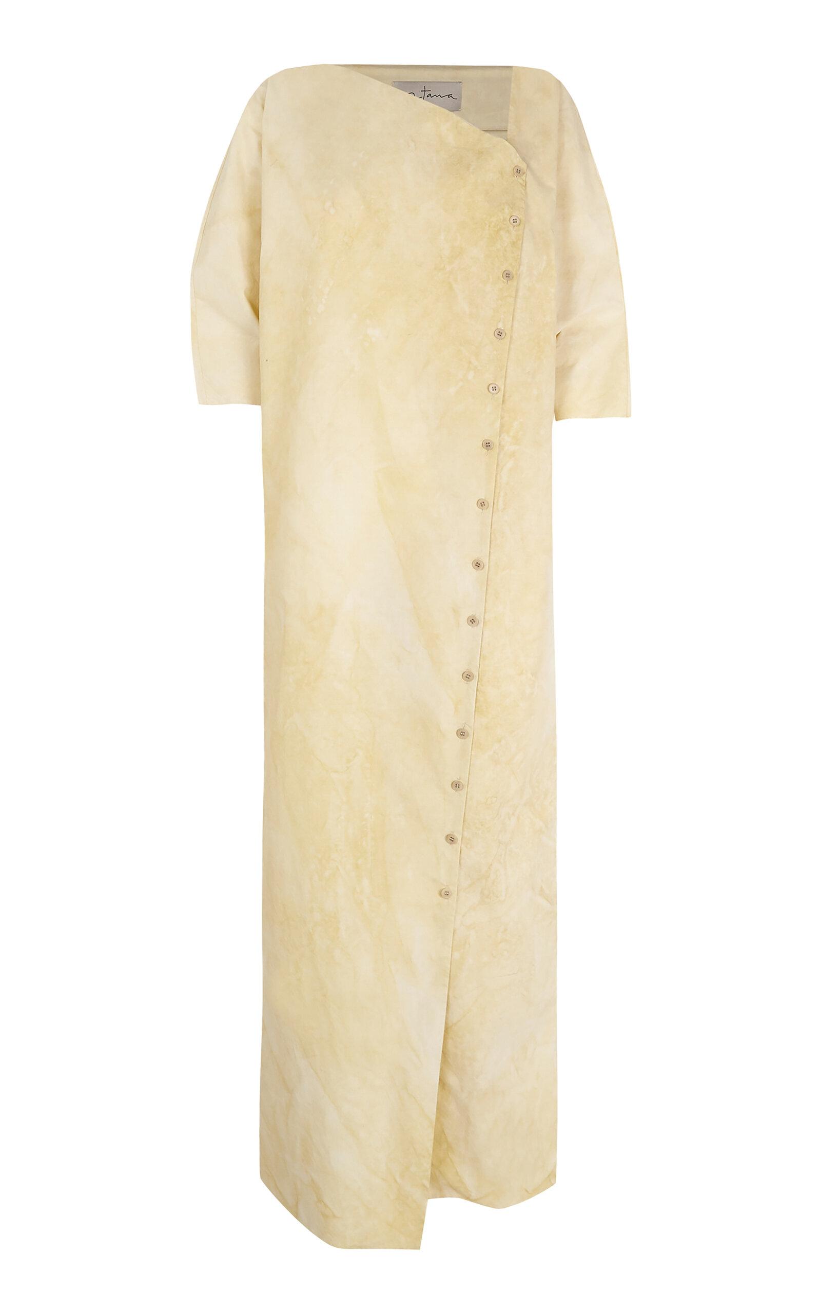 Cortana Isla Button-Front Asymmetrical Cotton Maxi Dress - Moda Operandi by CORTANA