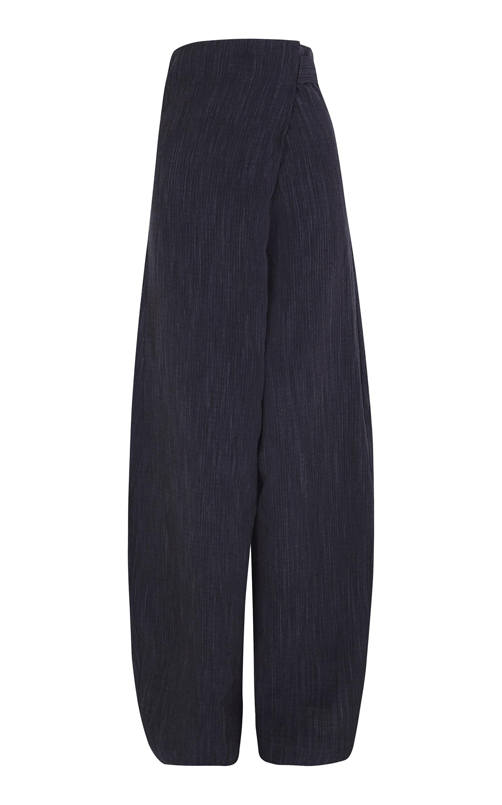 Cortana Marina High-Rise Barrel-Leg Linen-Cotton Pants - Moda Operandi by CORTANA